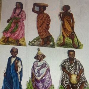 African Festival Figures (6) Heavy Cardboard